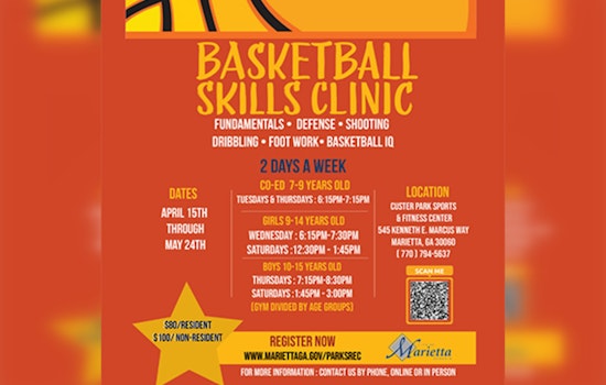 Custer Park Sports & Fitness Center in Marietta Launches Basketball Skills Clinic for Youth
