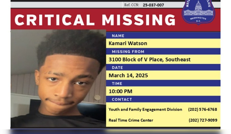 DC Police Seek Public's Help to Find Missing 14-Year-Old Kamari Watson in Southeast Washington