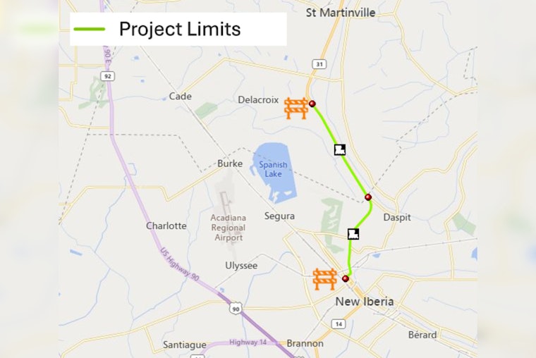 $8.6 Million Road Improvement Project to Impact Traffic in St. Martin and Iberia Parishes Starting March 17