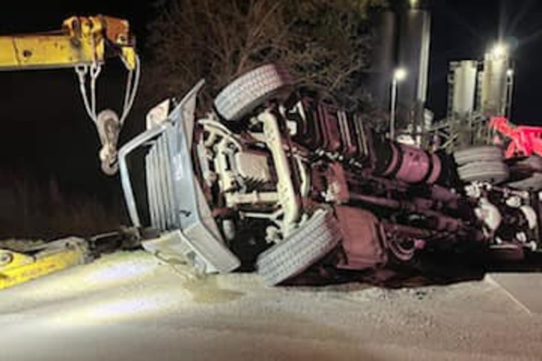 Driver Escapes Serious Injury as Concrete Truck Overturns on U.S. Highway 183 in Mustang Ridge