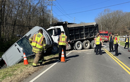 Dunbar Cave Road Reopened After Crash Involving Pickup and Dump Truck in Clarksville