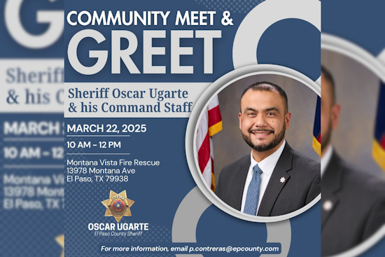 El Paso Residents Invited to Meet New Sheriff Oscar Ugarte and Command Staff at Community Event