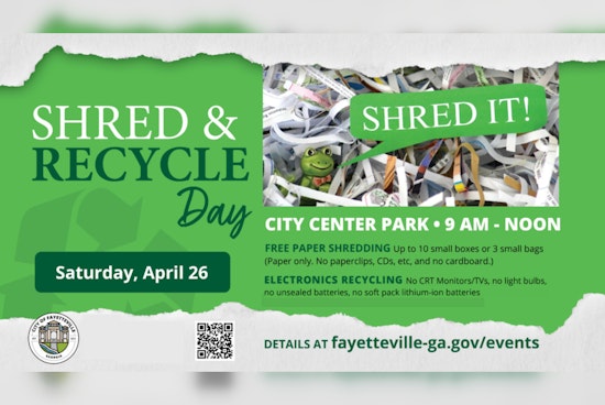Fayetteville Hosts Shred & Recycle Day for Secure Document Disposal and Electronics Recycling at City Center Park