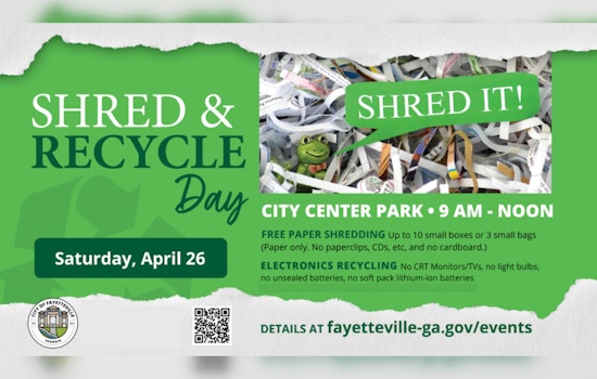 Fayetteville Hosts Shred & Recycle Day for Secure Document Disposal and Electronics Recycling at City Center Park