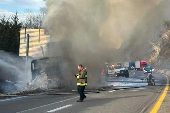 Fiery Semi-Truck Incident on I-75 South Disrupts Traffic Near Tennessee-Kentucky Border