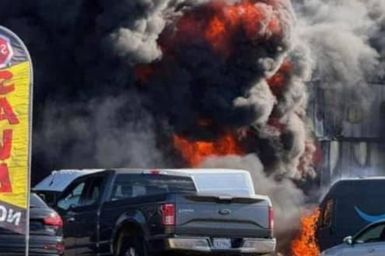 Firefighters Tackle Intense Blaze at Used Car Dealership in Harford County, Electric Vehicle Suspected as Cause