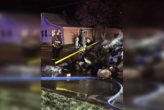 Flaming Trash Sparks Emergency Response on Martinsville Street, No Injuries Reported