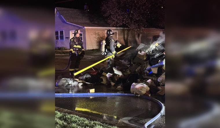 Flaming Trash Sparks Emergency Response on Martinsville Street, No Injuries Reported