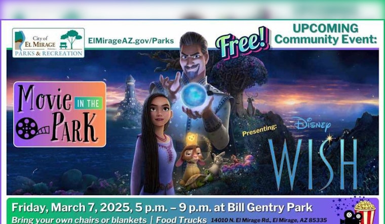 Free Outdoor Screening of Disney's Wish at Bill Gentry Park in El Mirage on March 7