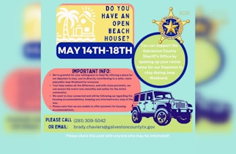 Galveston County Sheriff's Office Seeks Housing for Deputies Ahead of Jeep Weekend on Bolivar Peninsula