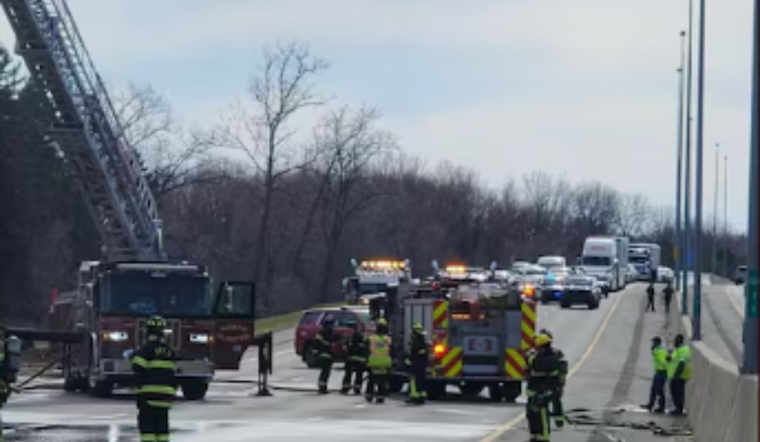 Garbage Truck Fire on I-480 in North Olmsted Causes Major Delays, Lane Closures Near Cleveland