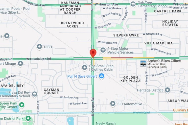 Gilbert Residents Face Traffic Delays and Water Issues Amid Water Main Break at Guadalupe and Cooper Roads