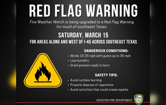 Houston Fire Department Issues Red Flag Warning, Urges Caution Amid Fire Danger Conditions