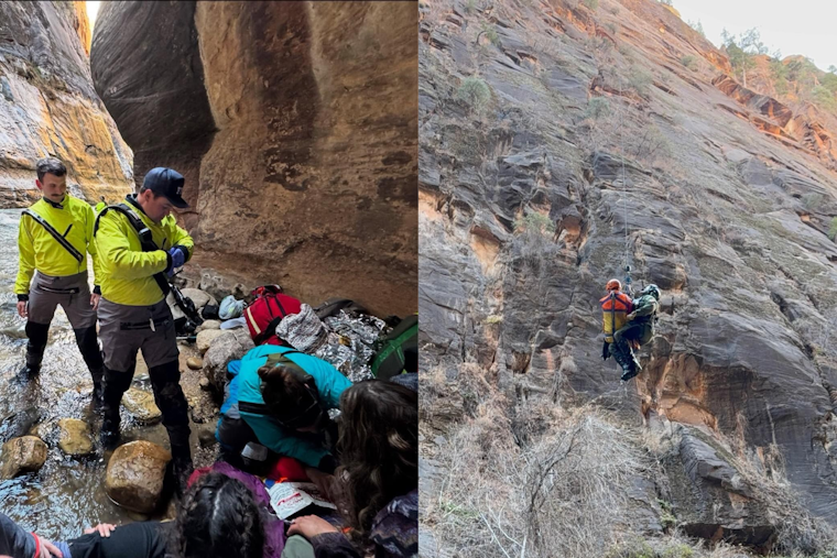 Injured Hiker Airlifted to Safety from Zion National Park's Narrows by Hurricane Valley Rescue Teams