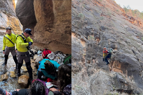 Injured Hiker Airlifted to Safety from Zion National Park's Narrows by Hurricane Valley Rescue Teams