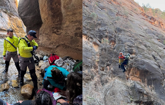 Injured Hiker Airlifted to Safety from Zion National Park's Narrows by Hurricane Valley Rescue Teams
