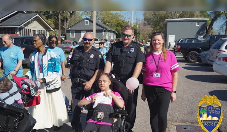 Jacksonville Officers Celebrate With Mt. Herman Students at Special Olympics Parade