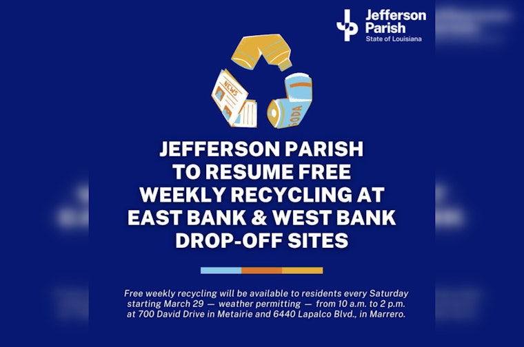 Jefferson Parish Revives Free Recycling Program in Partnership with Glass Half Full