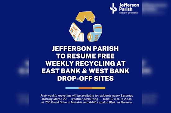 Jefferson Parish Revives Free Recycling Program in Partnership with Glass Half Full