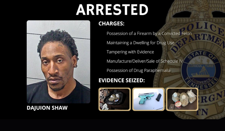La Vergne Police Arrest Suspected Drug Distributor with Firearm, Marijuana, and Cash After Investigation