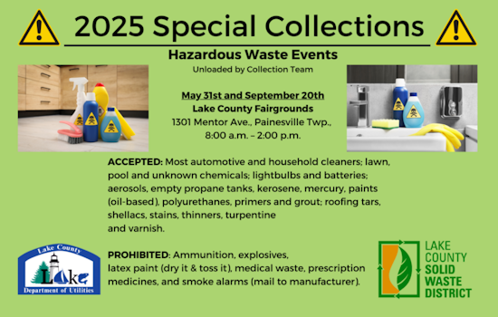 Lake County Announces Hazardous Waste Collection Events for Responsible Disposal