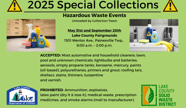 Lake County Announces Hazardous Waste Collection Events for Responsible Disposal