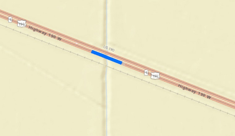 Lane Closure on US 190 Eastbound in East Baton Rouge for Railroad Maintenance on April 7, Expect Delays