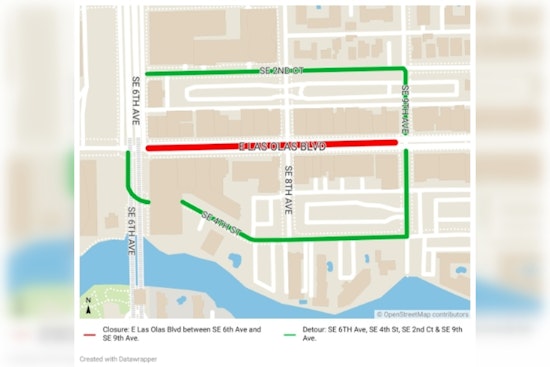 Las Olas Blvd in Fort Lauderdale to Undergo Asphalt Renovations with Nightly Closures and Detours Starting March 10