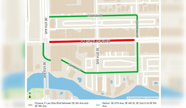 Las Olas Blvd in Fort Lauderdale to Undergo Asphalt Renovations with Nightly Closures and Detours Starting March 10