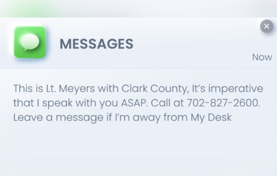 Las Vegas Police Warn of Surge in Text Scam Threats Featuring Fake Official Credentials