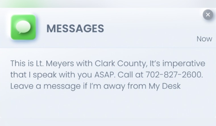 Las Vegas Police Warn of Surge in Text Scam Threats Featuring Fake Official Credentials