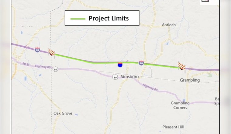 Lincoln Parish Motorists Alert: $17.9M I-20 Pavement Rehabilitation to Cause Delays Starting March 2025