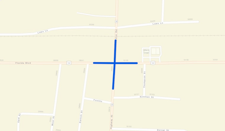 Livingston Parish Drivers Alert as Traffic Signal Work on LA 43 and US 190 to Cause Lane Closures Next Week