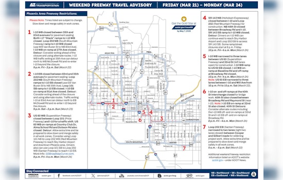Major Freeway Closures and Detours Across the Valley