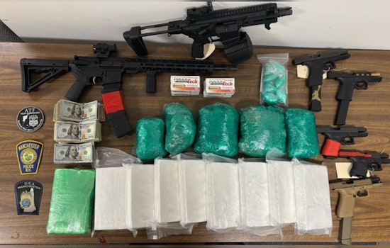 Manchester Police and Federal Agents Arrest Bedford Man, Seize Drugs and Firearms in Major Bust