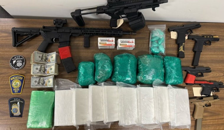 Manchester Police and Federal Agents Arrest Bedford Man, Seize Drugs and Firearms in Major Bust