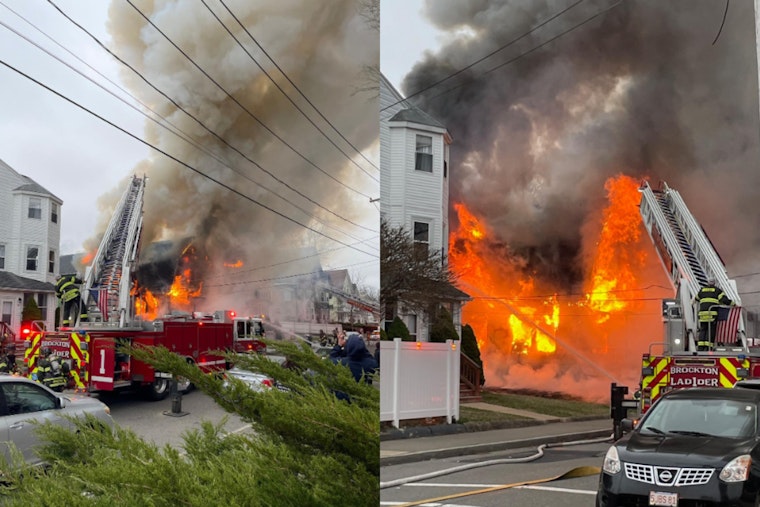 Massive Fire Devastates Home in Brockton, One Hospitalized for Smoke Inhalation