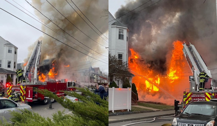 Massive Fire Devastates Home in Brockton, One Hospitalized for Smoke Inhalation