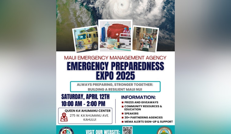 Maui Emergency Management Agency to Host Free Preparedness Expo in Kahului