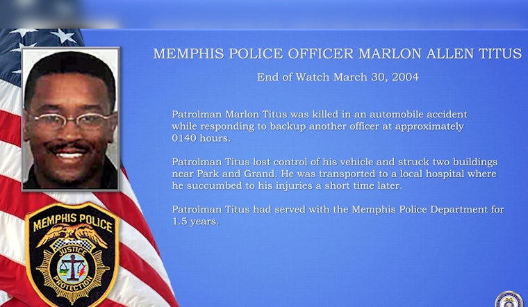 Memphis Police Department Honors Officer Marlon Allen Titus on 19th Anniversary of End of Watch