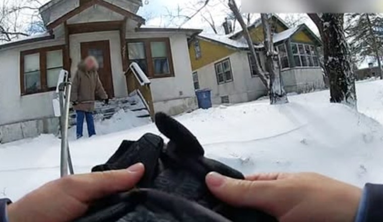 Minneapolis Police Officer's Act of Kindness Helps Elderly Resident with Snow Shoveling Duties