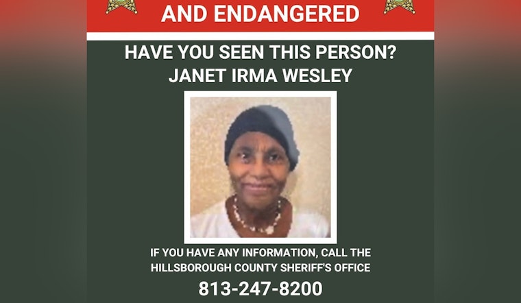 Missing 74-Year-Old Janet Irma Wesley Found Safe in Hillsborough County