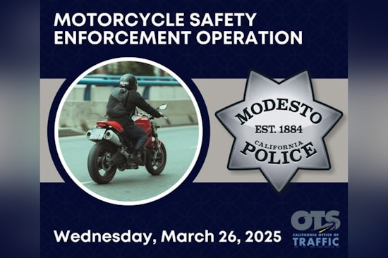 Modesto Police Intensify Traffic Enforcement to Improve Motorcycle Safety, Backed by State and National Funds