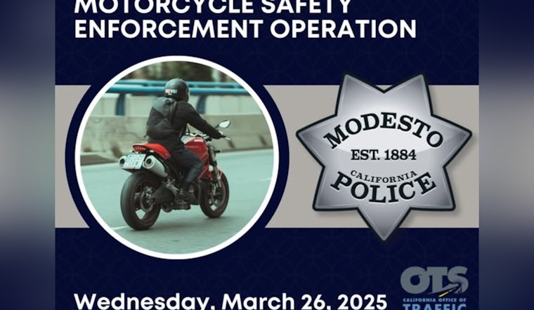 Modesto Police Intensify Traffic Enforcement to Improve Motorcycle Safety, Backed by State and National Funds