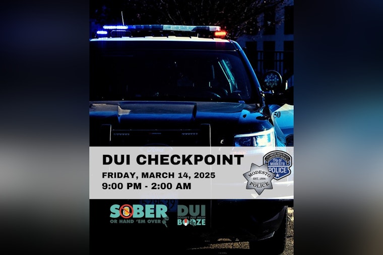 Modesto Police to Conduct DUI Checkpoint Friday Night to Improve Road