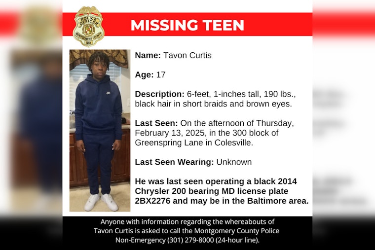 Montgomery County Police Seek Public's Help in Locating Missing Teen Tavon Curtis