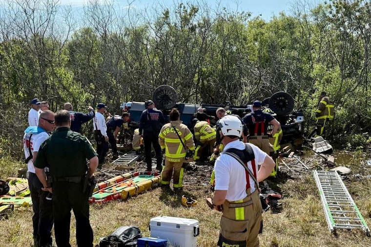 Multi-Agency Rescue Effort Saves Two from Overturned Truck in Palm Beach County Swamp