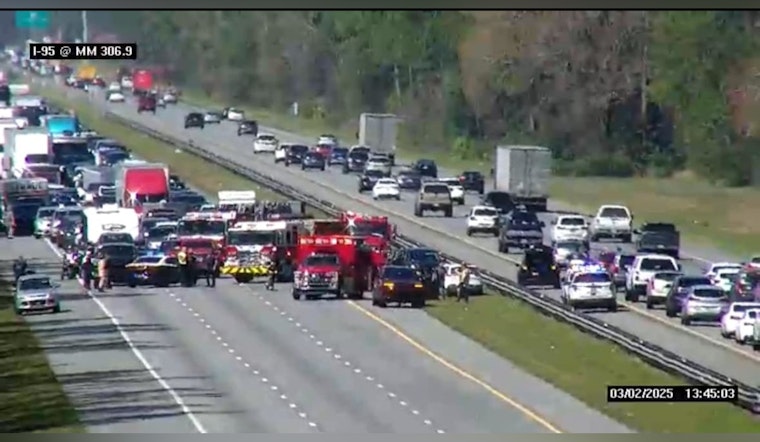 Multi-Vehicle Collision on I-95 South Near St. Augustine Leads to Traffic Delays and Minor Injuries