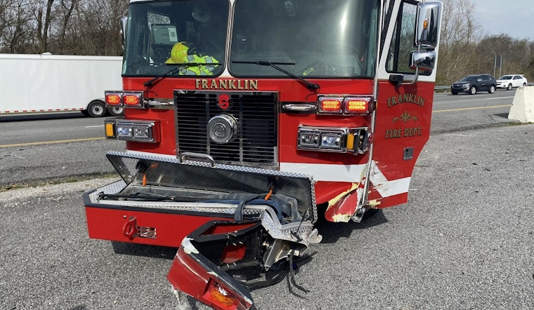 Multiple Crashes on Interstate 65 Cause Traffic Delays in Franklin; Fire Department Truck Struck, No Injuries Reported