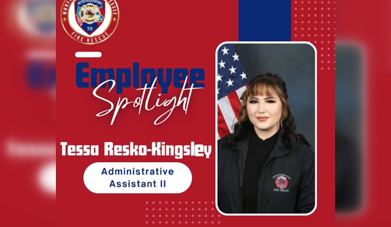 Murfreesboro Fire Rescue Celebrates 5 Years of Service with Devoted Administrative Powerhouse Tessa Resko - Kingsley
